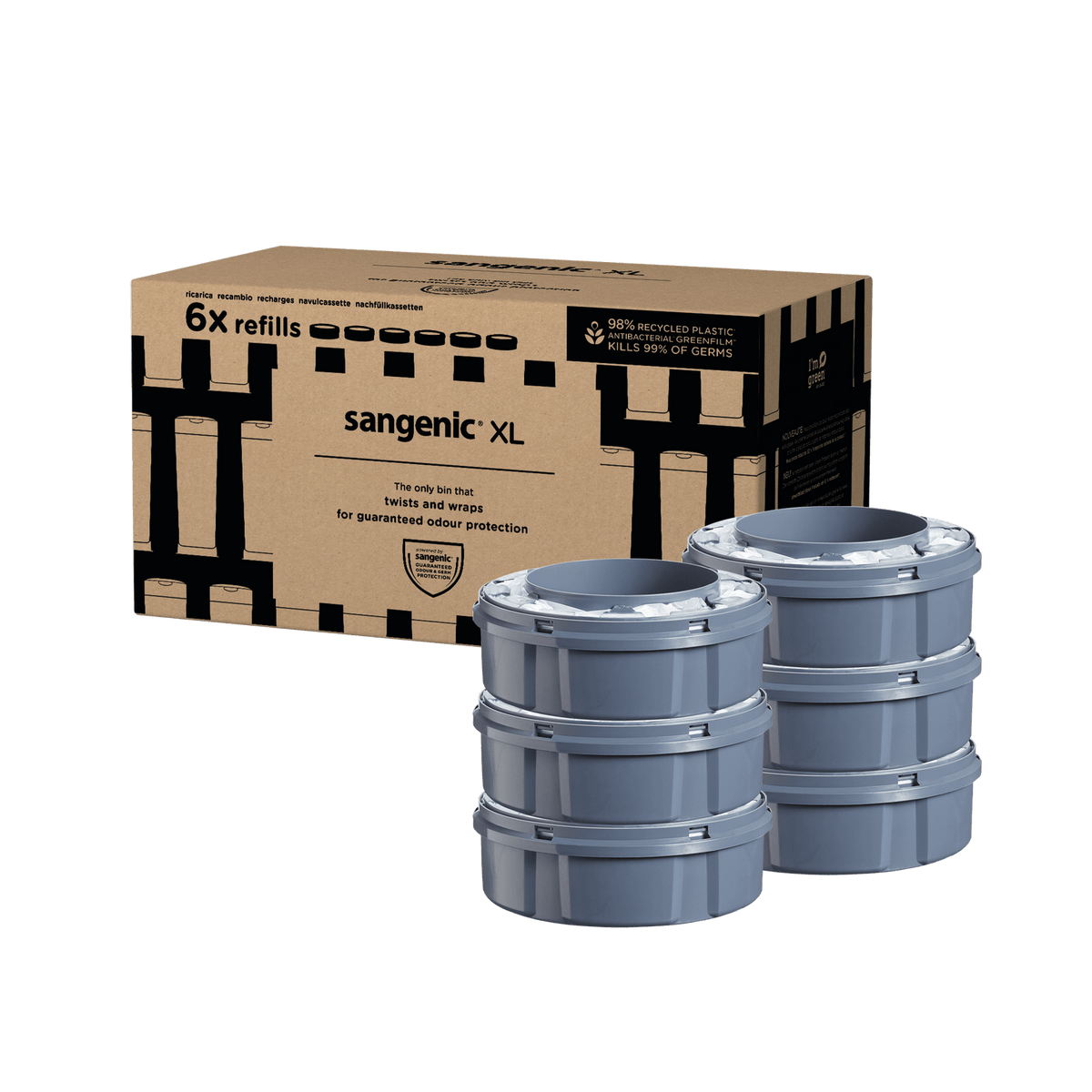PACK 6 REPUESTOS SANGENIC PARA CONTENEDOR TWIST AND CLICK XL