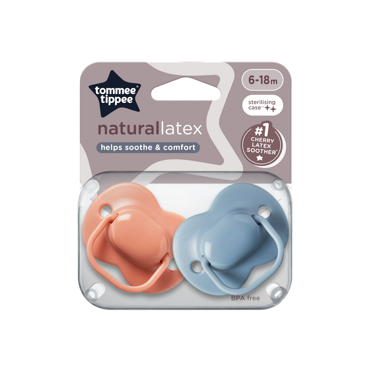 CHUPETE NATURAL LATEX 2XUN 6-18M CHERRY
