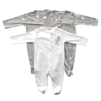 SET 3 PIEZAS ENTERITO DISEÑO YETI GRIS/BLANCO CON PATITAS