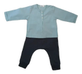 SET ROPA BEBÉ BLUSA Y PANTALÓN VERDE/AZUL