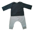 SET ROPA PARA BEBÉ BLUSA Y PANTALÓN AZUL/GRIS