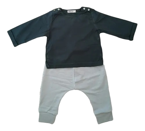 SET ROPA PARA BEBÉ BLUSA Y PANTALÓN AZUL/GRIS
