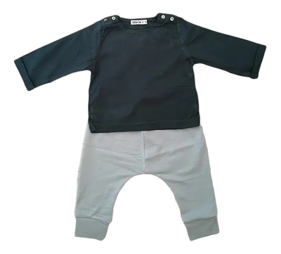 SET ROPA PARA BEBÉ BLUSA Y PANTALÓN AZUL/GRIS