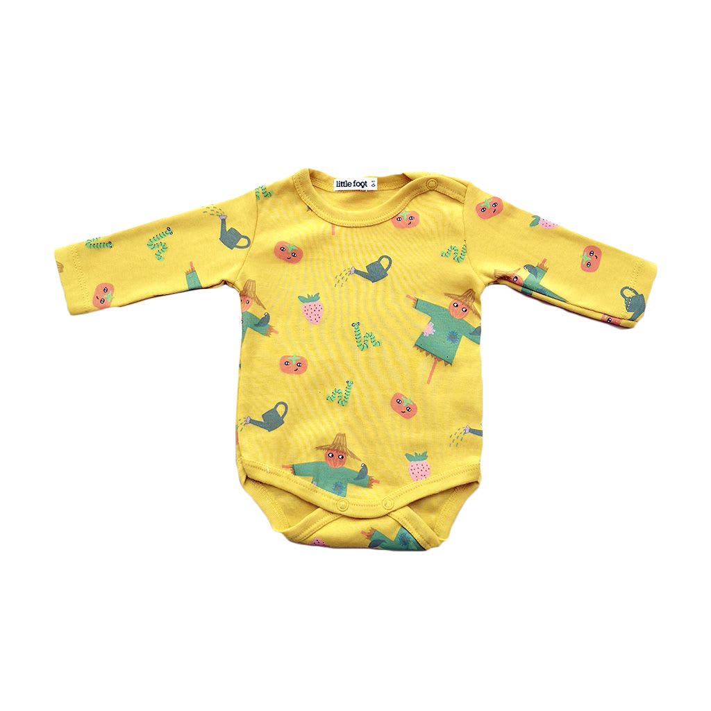 SET 3 PIEZAS BODY BOTÓN AL HOMBRO DISEÑO HUERTA NIÑO