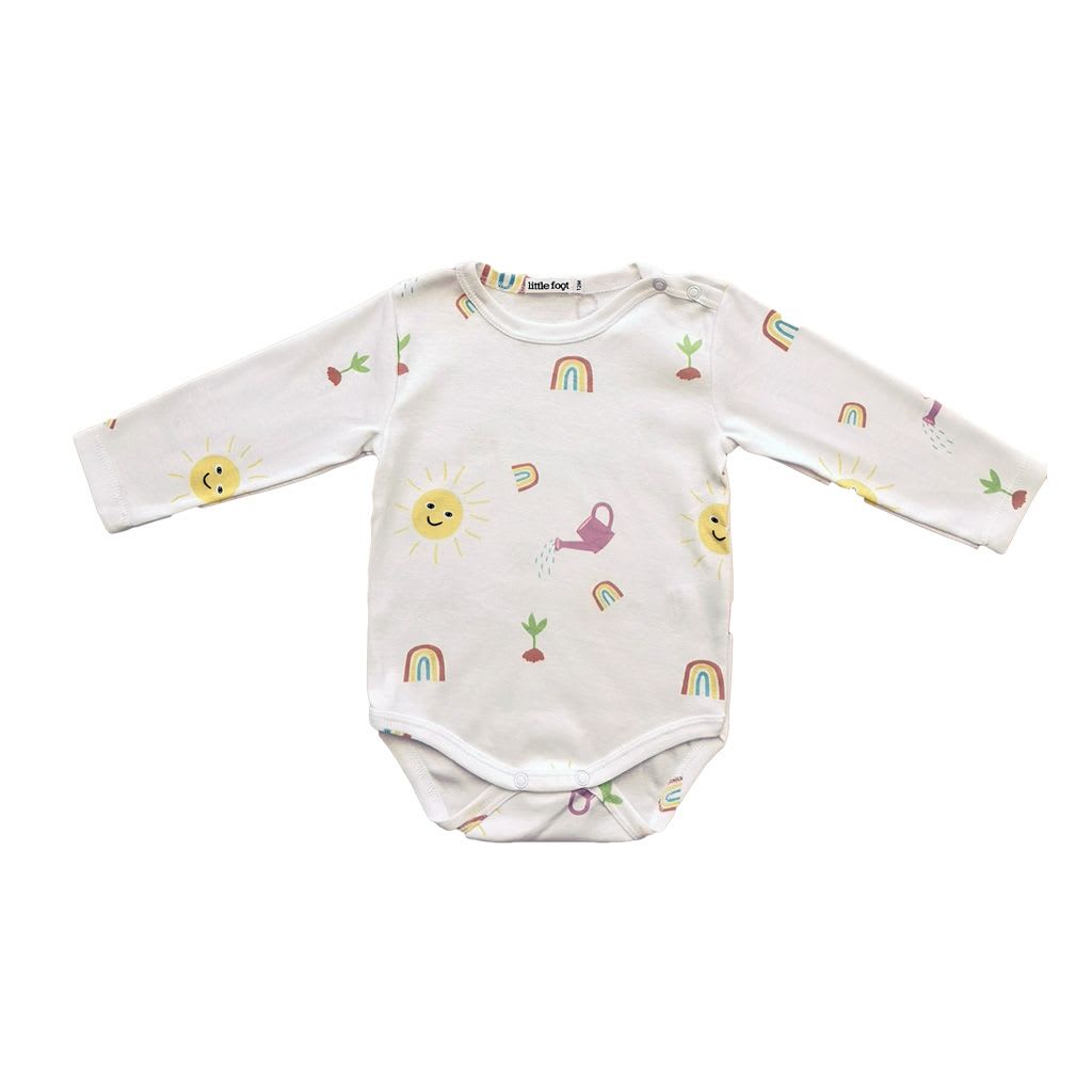 SET 3 PIEZAS BODY BOTÓN AL HOMBRO DISEÑO HUERTA NIÑA