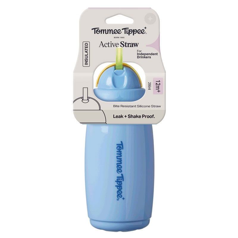 VASO CON BOMBILLA ACTIVE 12M 266ML ASS