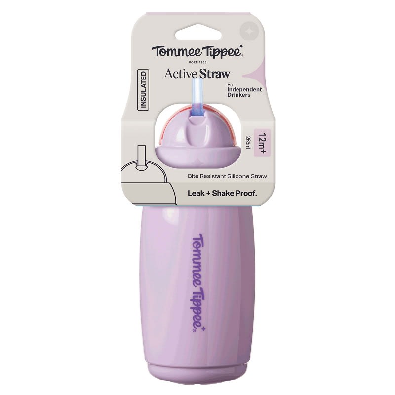 VASO CON BOMBILLA ACTIVE 12M 266ML ASS
