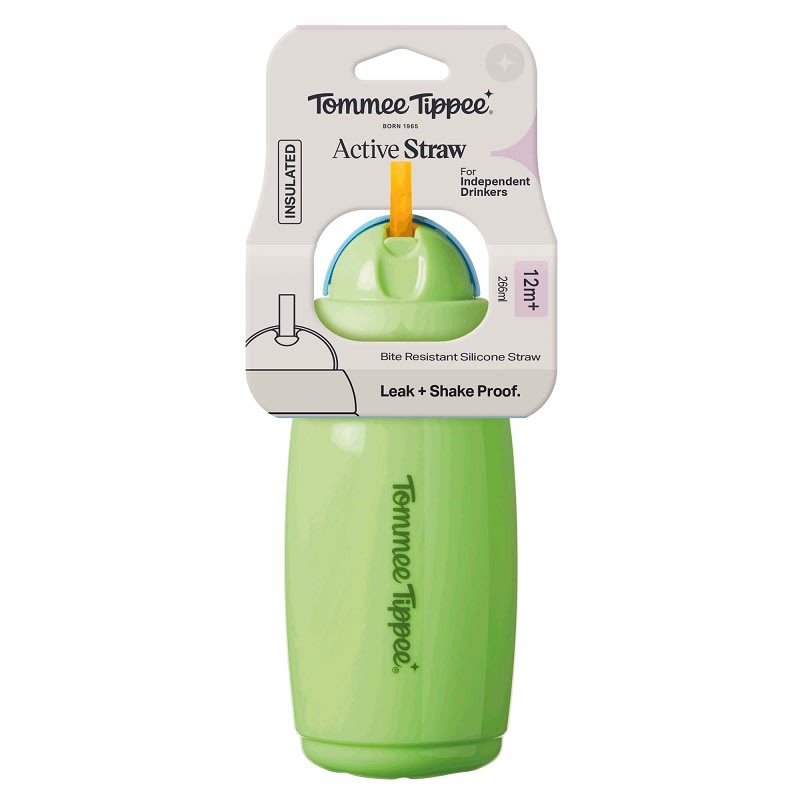 VASO CON BOMBILLA ACTIVE 12M 266ML ASS