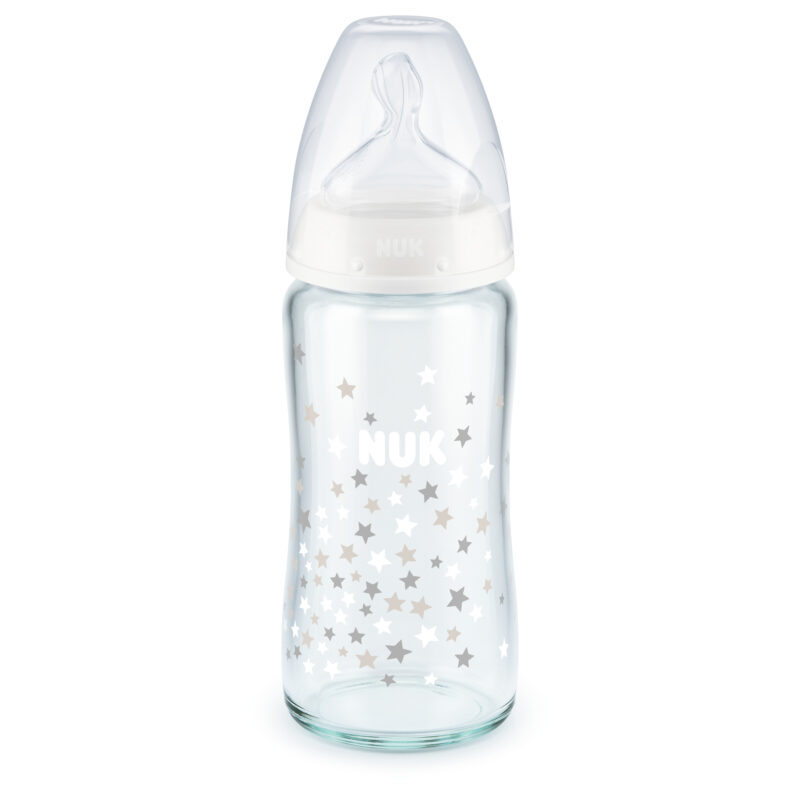 Extended background High res PROD NUK FCplus Glas Bottle 240ml Silicone Stars white