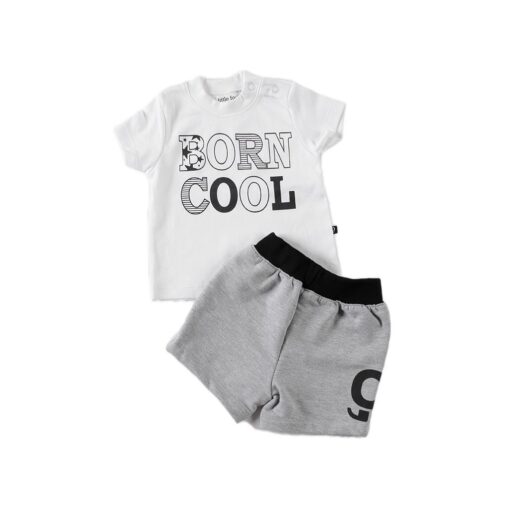 Set polera + short algodón "Born Cool" Little Foot. Ropa para bebés con estilo
