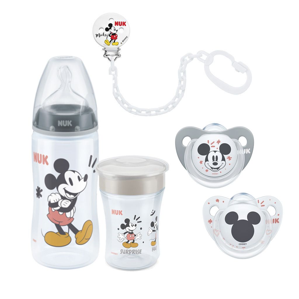NUK Chupete Space Disney Mickey 6-18 meses, 4 unidades en gris
