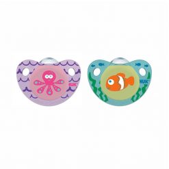 Dos chupetes de silicona pulpo y pez ortodóntico Etapa 2 | NUK