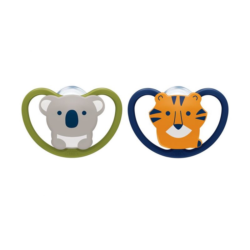2 chupetes space koala y tigre etapa 2 (6 a 18 meses) NUK