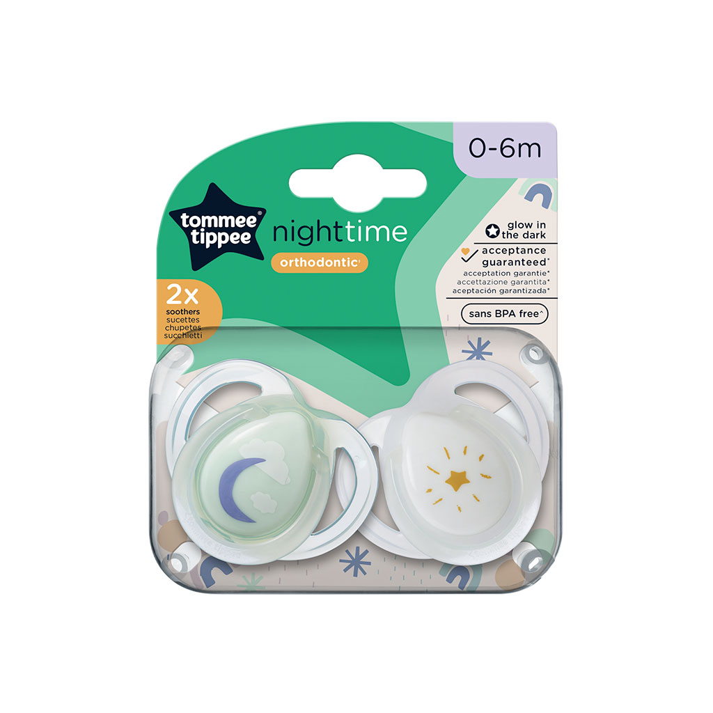 Chupetes Night Time 0-6 Meses Tommee Tippee