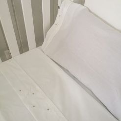 Juego de sábanas de cuna (120 x 60) bordadas puntos