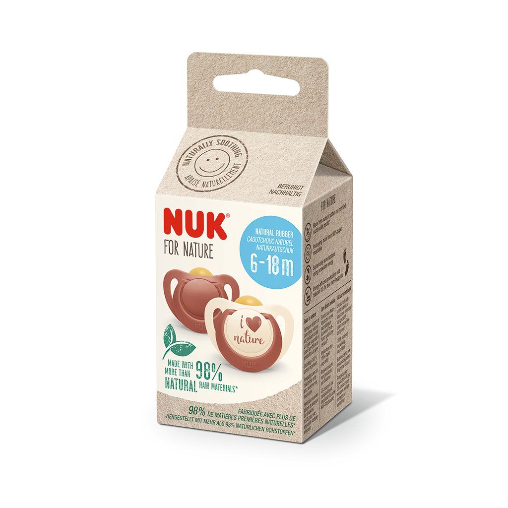 NUK Chupete Para Nature Látex 18-36 meses rojo / crema 2-pack 