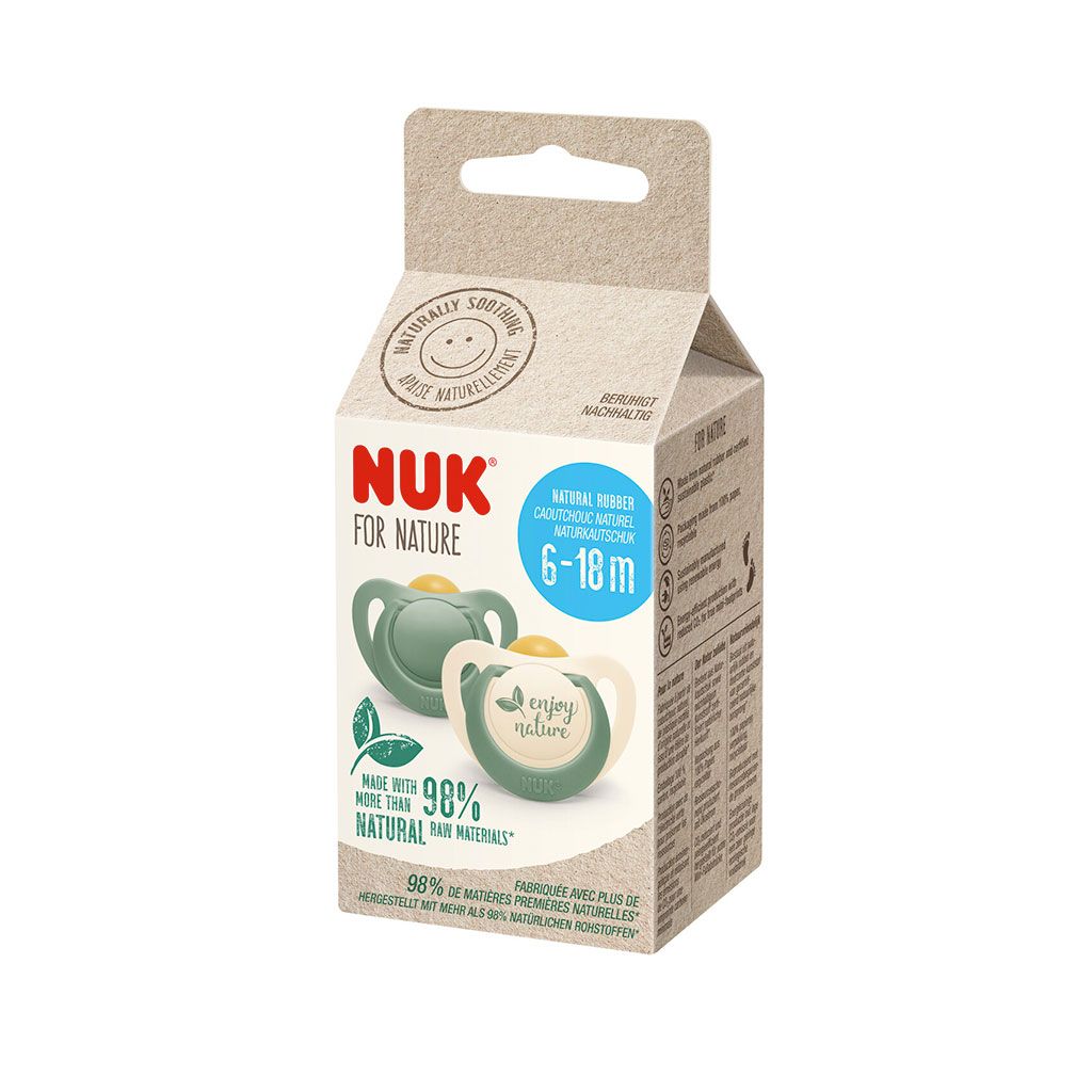 NUK Chupete Para Nature Látex 0-6 meses rojo / crema 2-pack 