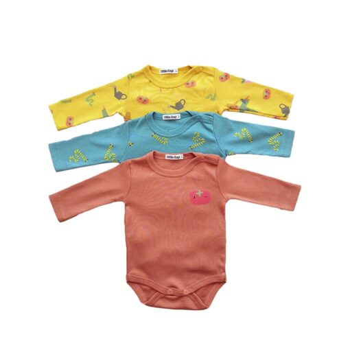 Set tres bodys estampados de huertas niño