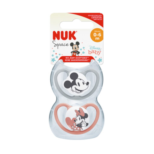 chupete silicona space etapa 1 nuk disney gris rojo pack