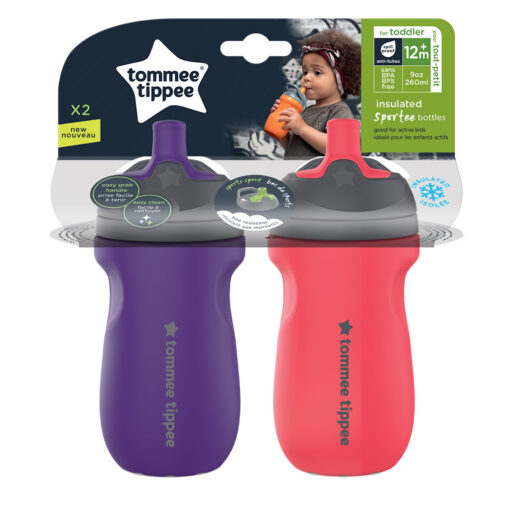 pack 2 vasos sportee termico fucsia morado Tommee Tippee 2