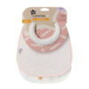 set 2 baberos tela absorbente rosado blanco estampado tommee tippee 1