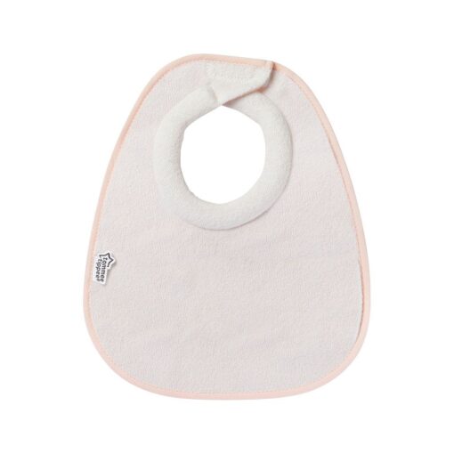 set 2 baberos tela absorbente rosado blanco estampado tommee tippee 4