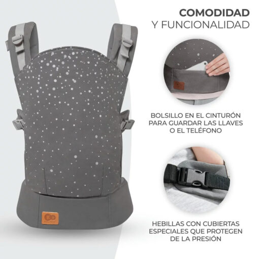 portabebes kinderkraft nino gris comodidad funcionalidad