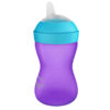 vaso morado con boquilla flexible Avent